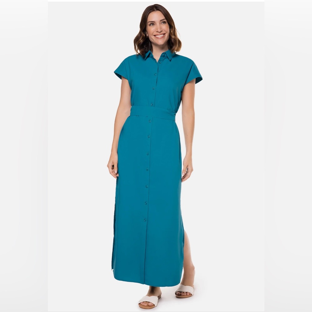 Coolibar UPF 50+ Women's Espanola Way Dress - Size XL - NEW NWT - Tahitian Teal
